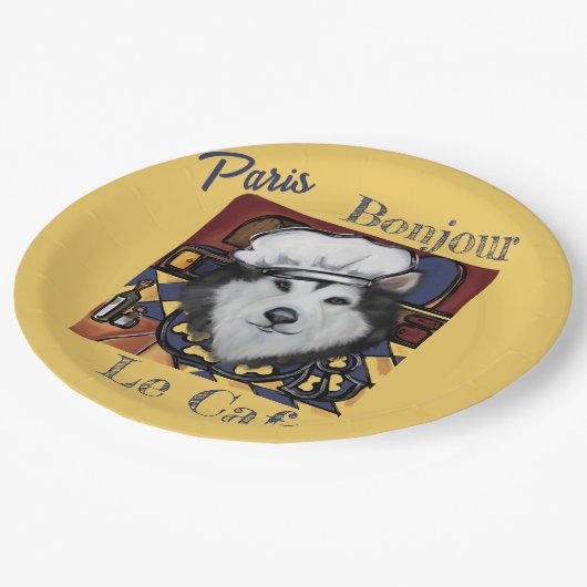 Alaskan Malamute Pappteller (Schrägansicht)