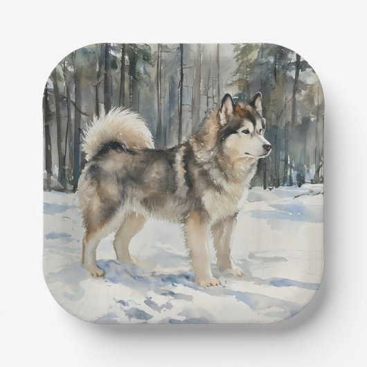Alaskan Malamute Pappteller (Vorderseite)