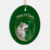 Alaskan Malamute Peace Keramik Ornament (Rechts)