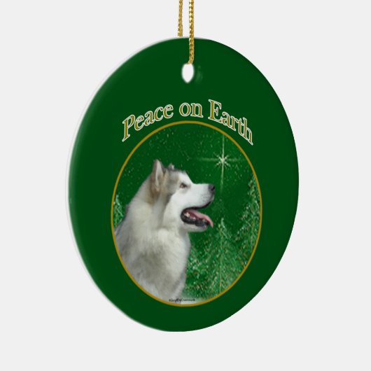 Alaskan Malamute Peace Keramik Ornament (Rechts)