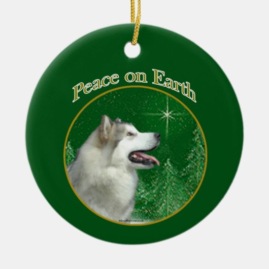 Alaskan Malamute Peace Keramik Ornament (Vorne)