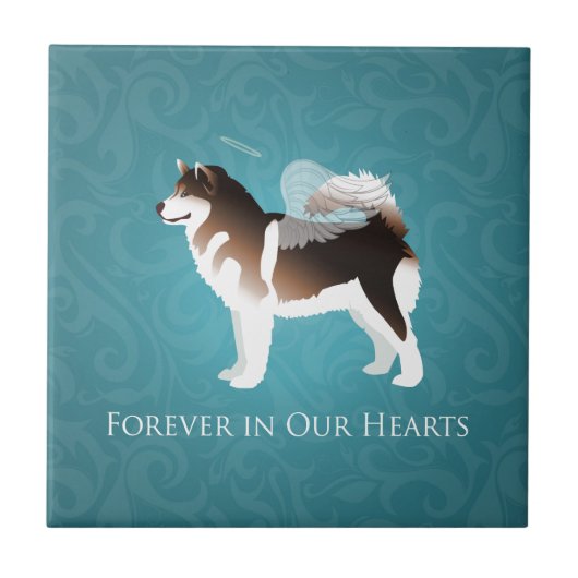 Alaskan Malamute Pet Loss Design Fliese (Vorderseite)