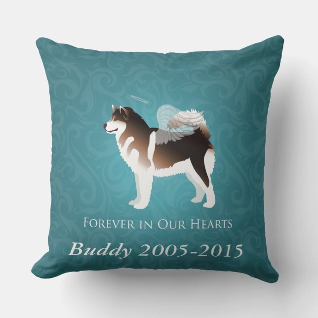 Alaskan Malamute Pet Loss Design Kissen (Vorderseite)