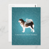 Alaskan Malamute Pet Loss Design Postkarte (Vorne/Hinten)