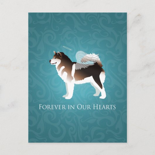 Alaskan Malamute Pet Loss Design Postkarte (Vorderseite)