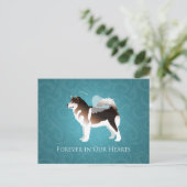Alaskan Malamute Pet Loss Design Postkarte (Stehend Vorderseite)