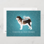 Alaskan Malamute Pet Loss Design Postkarte (Vorne/Hinten)
