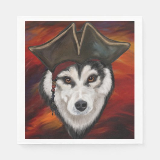 Alaskan Malamute Pirate Serviette (Vorderseite)