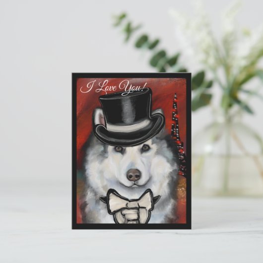 Alaskan Malamute Postkarte (Stehend Vorderseite)