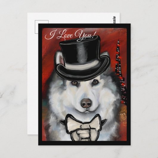 Alaskan Malamute Postkarte (Vorne/Hinten)