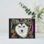 Alaskan Malamute Postkarte (Stehend Vorderseite)