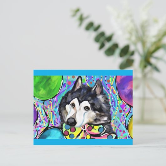 Alaskan Malamute Postkarte (Stehend Vorderseite)