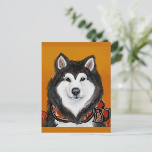 Alaskan Malamute Postkarte (Stehend Vorderseite)