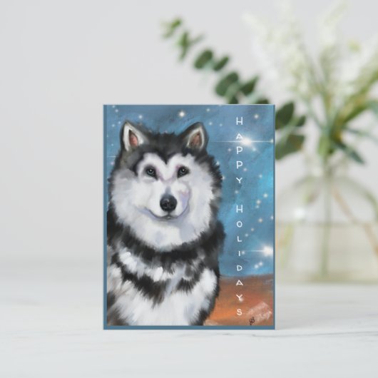 Alaskan Malamute Postkarte (Stehend Vorderseite)