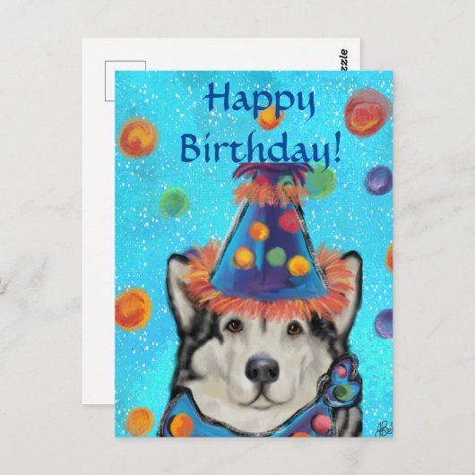 Alaskan Malamute Postkarte (Vorne/Hinten)