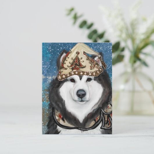 Alaskan Malamute Postkarte (Stehend Vorderseite)
