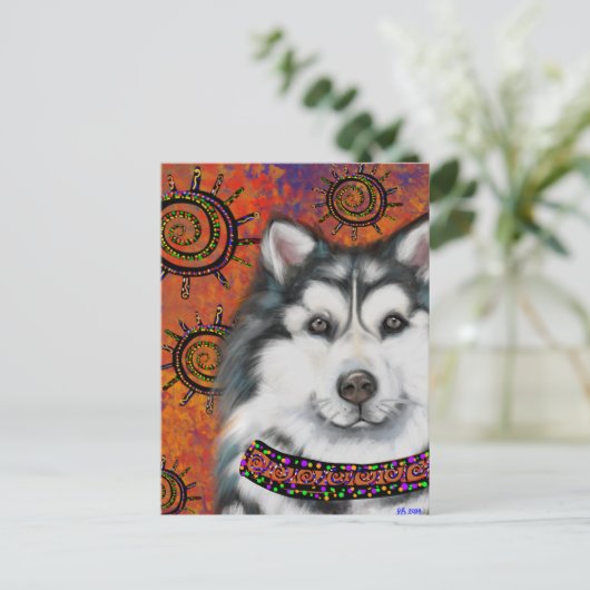 ALASKAN MALAMUTE POSTKARTE (Stehend Vorderseite)