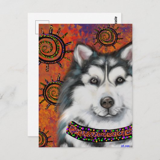 ALASKAN MALAMUTE POSTKARTE (Vorne/Hinten)