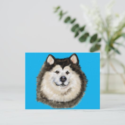 Alaskan Malamute Postkarte (Stehend Vorderseite)