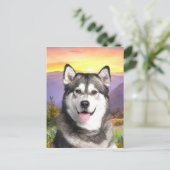 Alaskan Malamute Postkarte (Stehend Vorderseite)