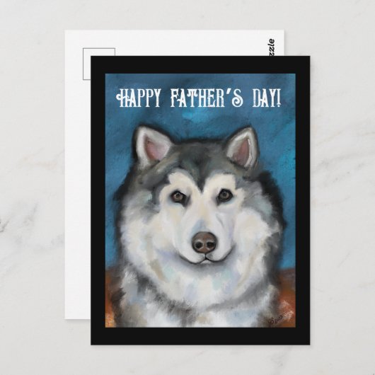 Alaskan Malamute Postkarte (Vorne/Hinten)