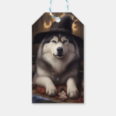 Alaskan Malamute Pumpkins Halloween Beängstigend Geschenkanhänger (Rückseite)