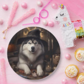 Alaskan Malamute Pumpkins Halloween Beängstigend Pappteller (Party)