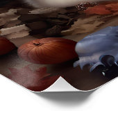 Alaskan Malamute Pumpkins Halloween Beängstigend Poster (Ecke)