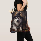 Alaskan Malamute Pumpkins Halloween Beängstigend Tasche (Von Nahem)