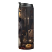 Alaskan Malamute Pumpkins Halloween Beängstigend Thermosbecher (Nach rechts gedreht)