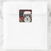 Alaskan Malamute Quadratischer Aufkleber (Tasche)