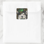 Alaskan Malamute Quadratischer Aufkleber (Tasche)