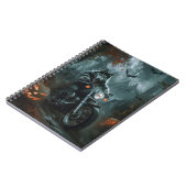 Alaskan Malamute Riding Motorrad Halloween Beängst Notizblock (Linke Seite)