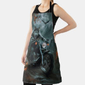 Alaskan Malamute Riding Motorrad Halloween Beängst Schürze (InSitu)