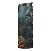 Alaskan Malamute Riding Motorrad Halloween Beängst Thermosbecher (Nach links gedreht)