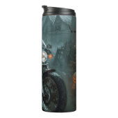 Alaskan Malamute Riding Motorrad Halloween Beängst Thermosbecher (Nach rechts gedreht)