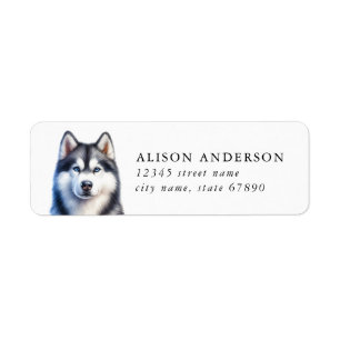 Alaskan Malamute Rücksendeadressen-Aufklebers