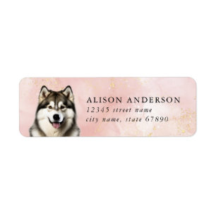 Alaskan Malamute Rücksendeadressen-Aufklebers