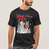 Alaskan Malamute Santa Dog Weihnachtsschneemann Xm T-Shirt (Vorderseite)