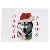 Alaskan Malamute Santa Paws Große Geschenktüte (Rückseite)