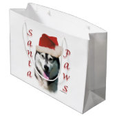 Alaskan Malamute Santa Paws Große Geschenktüte (Rückseite Schrägansicht)