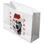 Alaskan Malamute Santa Paws Große Geschenktüte (Vorderseite Schrägansicht)