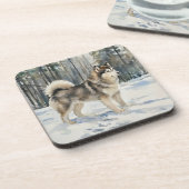 Alaskan Malamute-Schmuckkästchen Getränkeuntersetzer (Linke Seite)