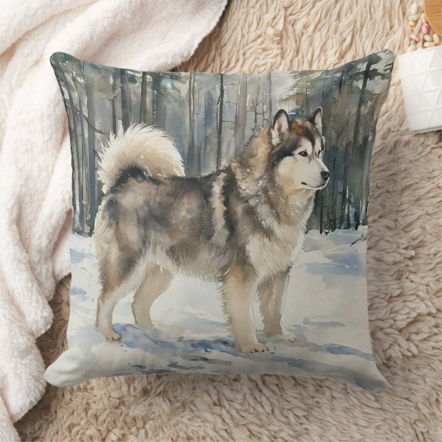 Alaskan Malamute-Schmuckkästchen Kissen (Decke)