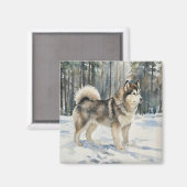 Alaskan Malamute-Schmuckkästchen Magnet (Vorderseite/Rückseite)