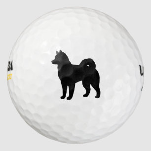 Alaskan Malamute Silhouette Golfball