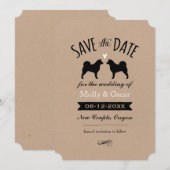 Alaskan Malamute Silhouetten Hochzeitssache Datum  Save The Date (Vorne/Hinten)