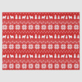 Alaskan Malamute Silhouetten Weihnachtsmuster Seidenpapier (Vorderseite)