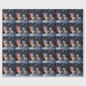 Alaskan Malamute Snowy Sleigh Riff Weihnachten Geschenkpapier (Flach)