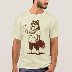 Alaskan Malamute Sommer Urlaub Urlaub Hawai T-Shirt